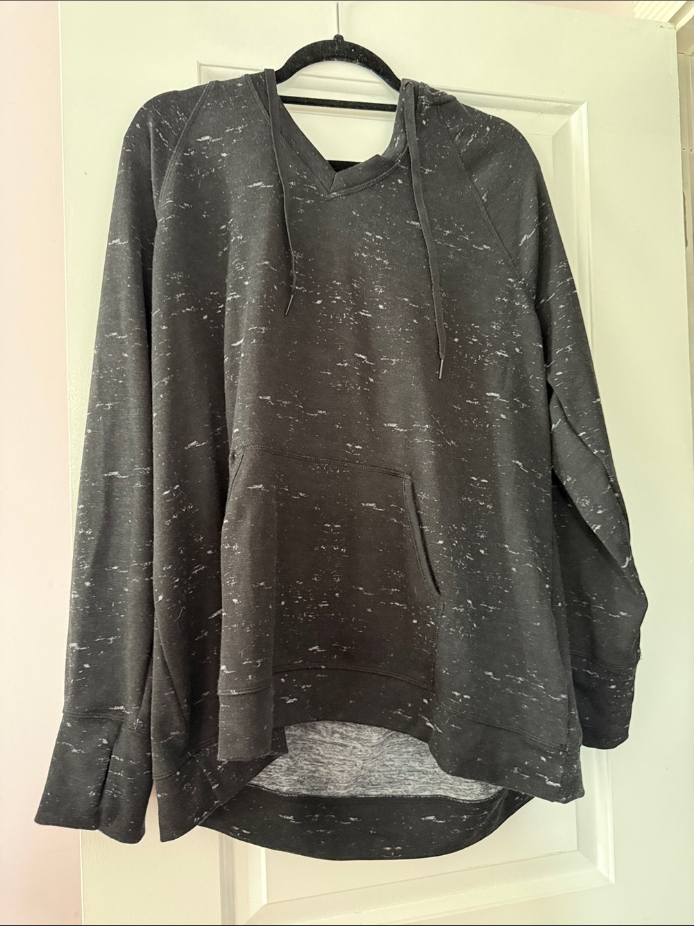 Black Speckled Hooded Pullover Sweater - Women plus hoodie ideology